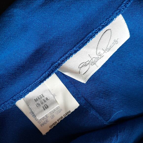 Vtg Back Button Ruched Side Pencil Skirt 2 Pc Suit Sz 10 Turquoise Office Siren - Picture 8 of 16